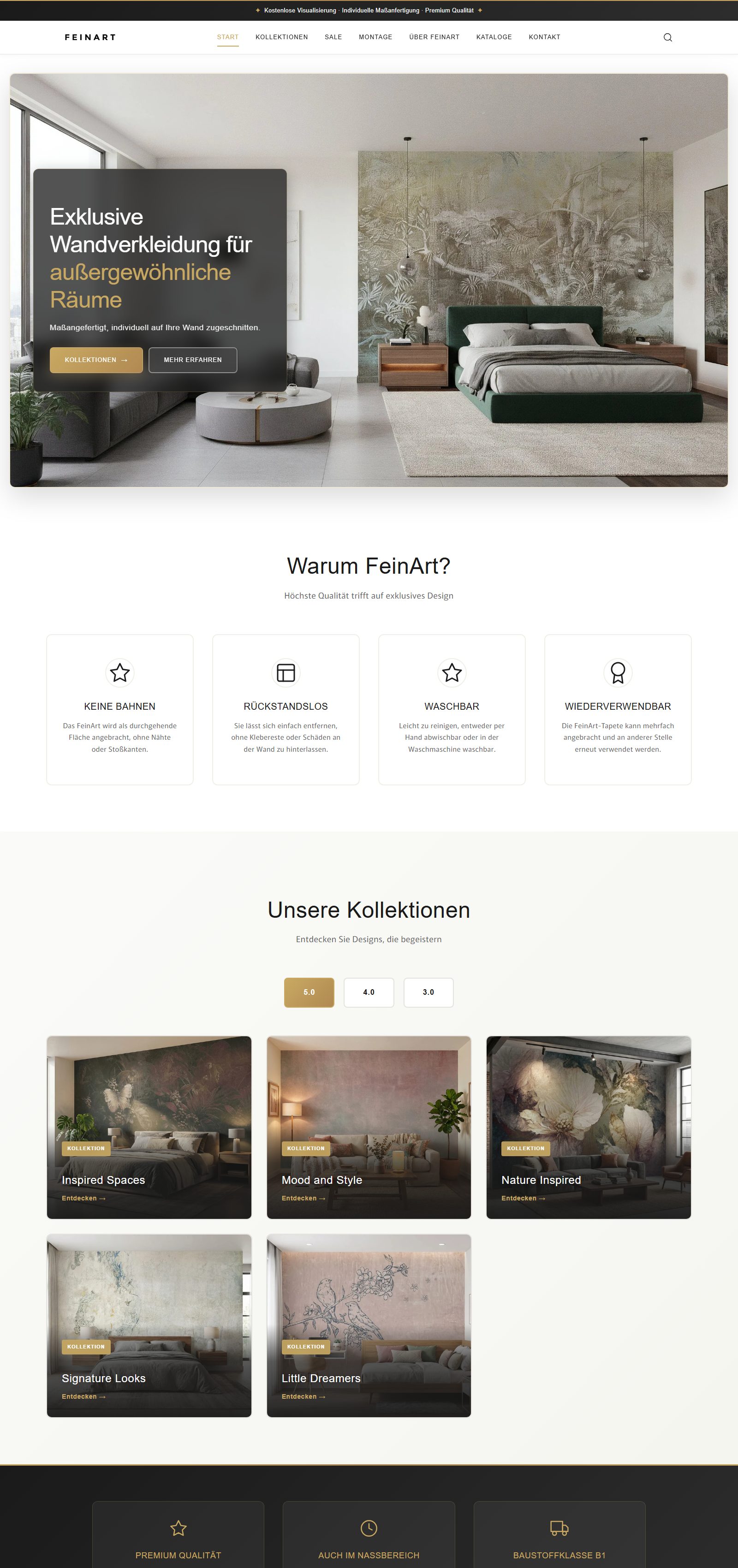 Vorschau der FeinArt-Website